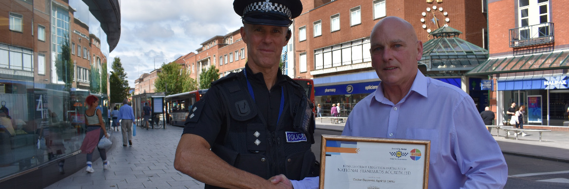 PCPI accreditation recognises how Exeter has made ‘significant strides’ in a short time to work with businesses to achieve a safer city centre