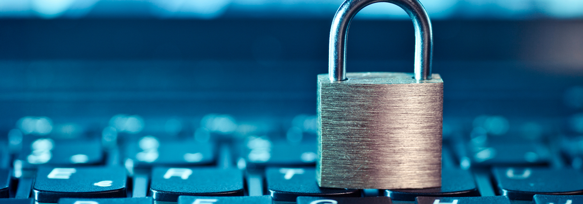 Padlock on keyboard
