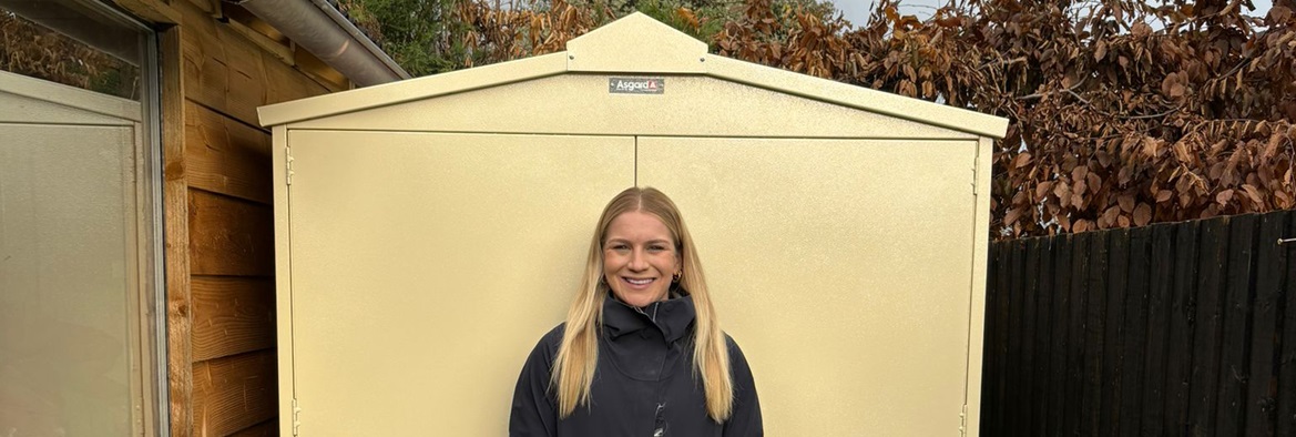 MTB World Champion Evie Richards Gets an Asgard High Security Bike Shed