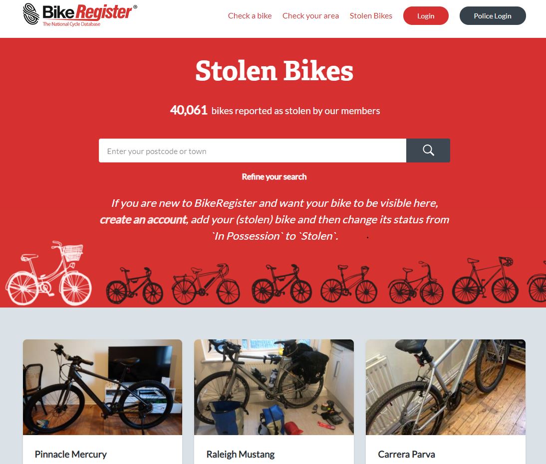 BR Stolen Bike page