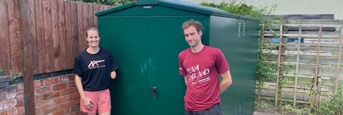 Asgard installation team moves Paralympian’s Centurion Bike Shed