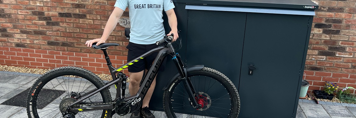 Olympic Cycling Champion Philip Hindes MBE gets an SBD Asgard bike shed