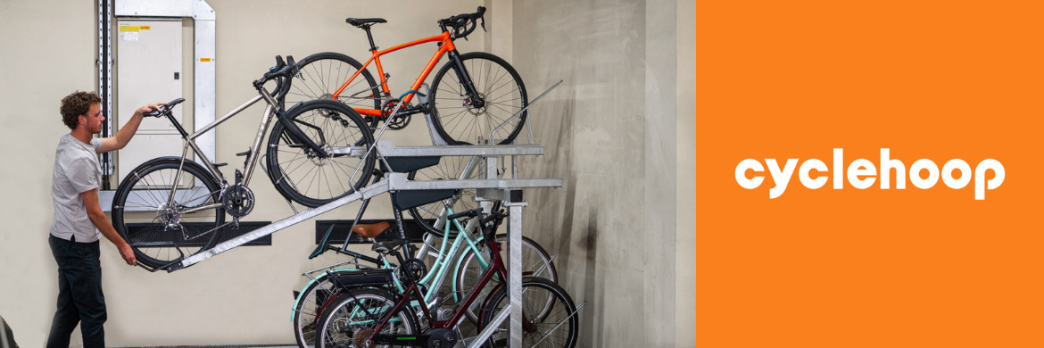 Double your security and peace of mind with two tier cycle parking from Cyclehoop